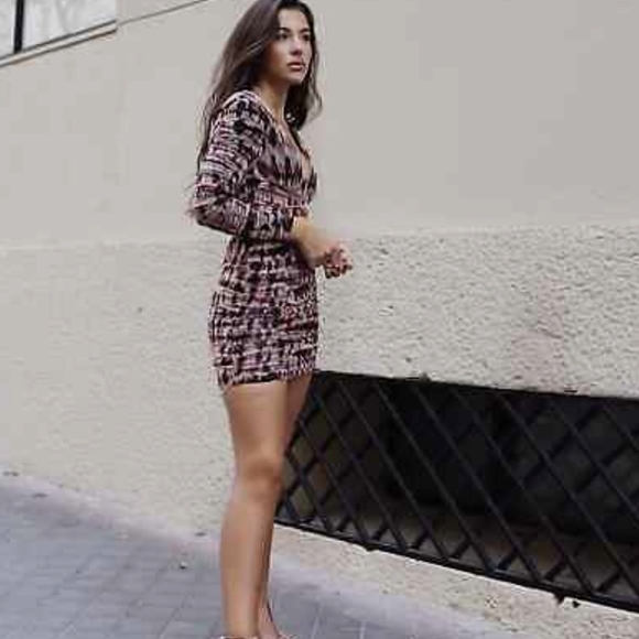 ZARA ruched printed mini dress Large - Picture 2 of 16